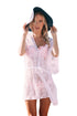 Sexy White Elegant Lace Beach Cover Up Dress